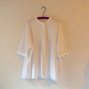 COS white cotton crinkle blouse large